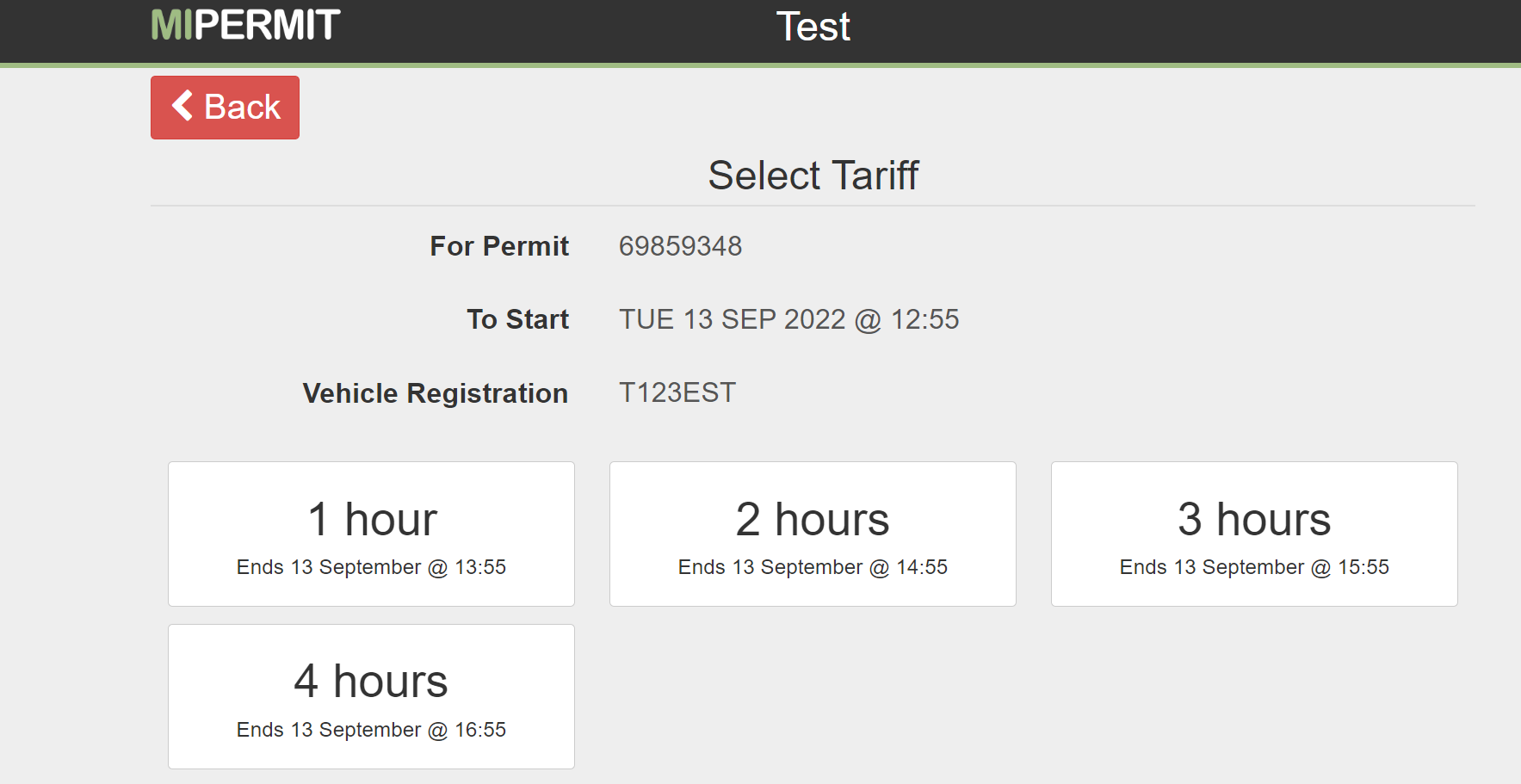 An image showing how to select a duration